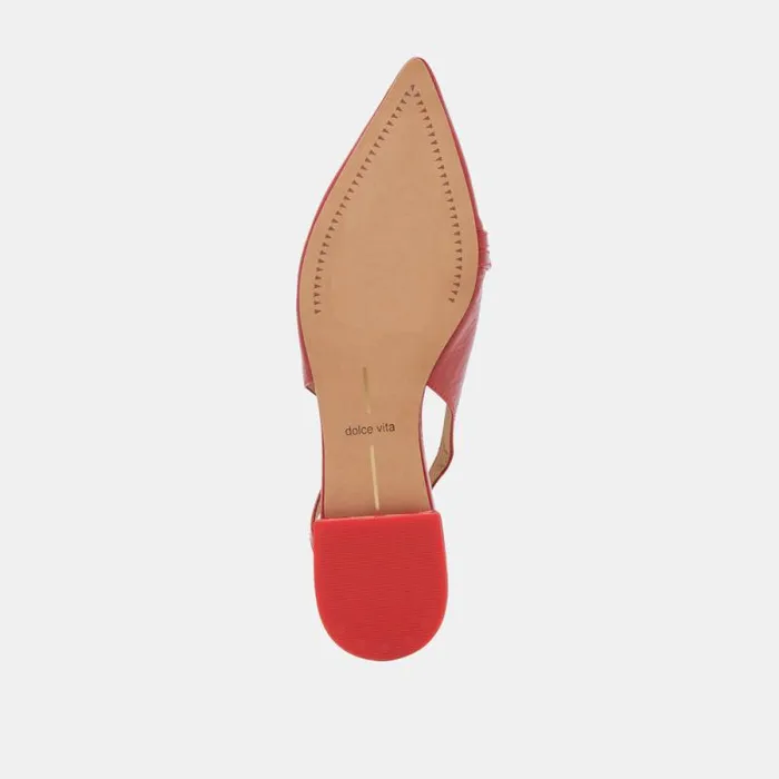 Dolce Vita Pamla Wide Flats Red Crinkle Patent Women Flats and Loafers