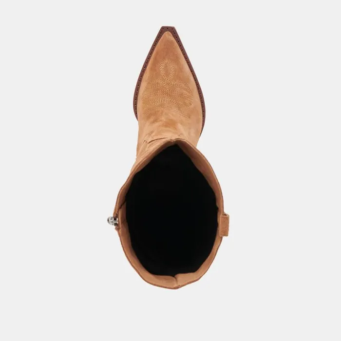 Dolce Vita Ryatt Extra Wide Calf Boots Pecan Suede Women Boots and Booties
