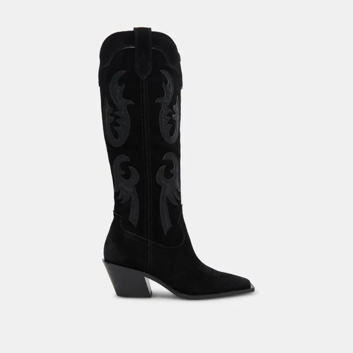 Dolce Vita Samsin Boots Onyx Suede Women Boots and Booties