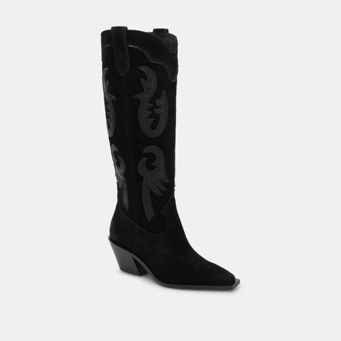 Dolce Vita Samsin Boots Onyx Suede Women Boots and Booties