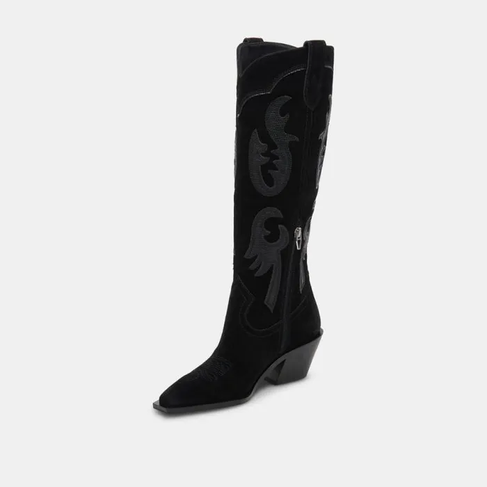 Dolce Vita Samsin Boots Onyx Suede Women Boots and Booties