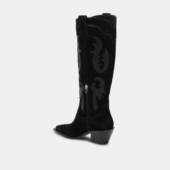 Dolce Vita Samsin Boots Onyx Suede Women Boots and Booties