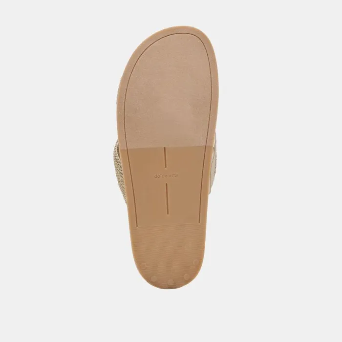 Dolce Vita Selda Wide Sandals Gold Raffia Women Sandals