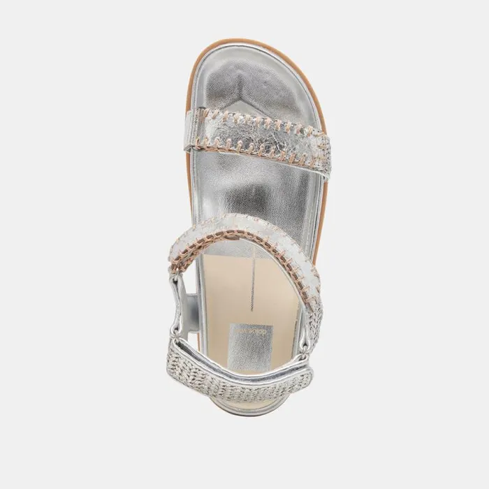 Dolce Vita Senora Sandals Silver Knit Women Sandals