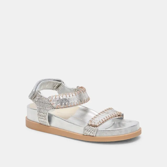 Dolce Vita Senora Sandals Silver Knit Women Sandals