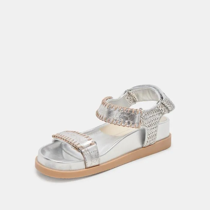 Dolce Vita Senora Sandals Silver Knit Women Sandals