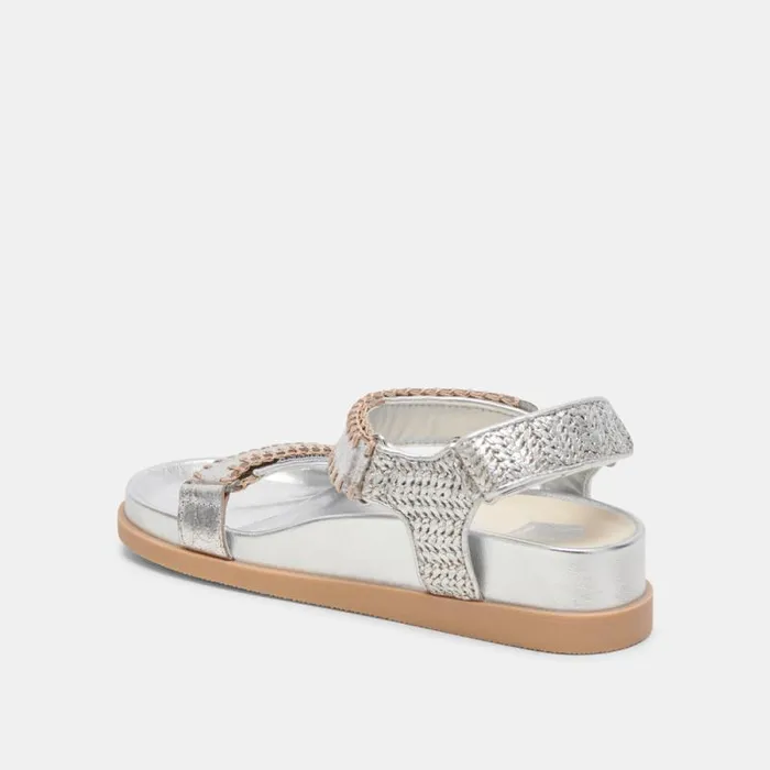 Dolce Vita Senora Sandals Silver Knit Women Sandals