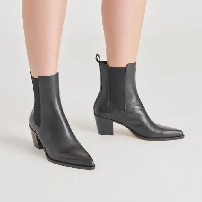 Dolce Vita Shadie H2O Booties Black Leather Women Boots and Booties