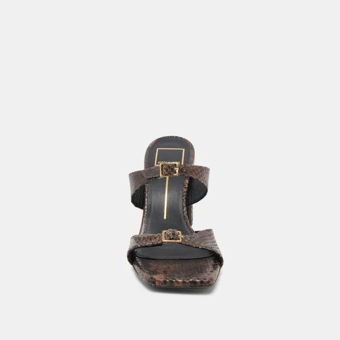 Dolce Vita Shane Heels Dk Brown Snake Embossed Women Heels