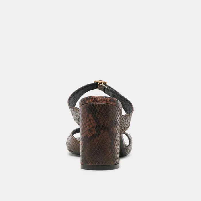 Dolce Vita Shane Heels Dk Brown Snake Embossed Women Heels
