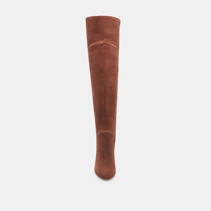Dolce Vita Sury Wide Calf Boots Dark Saddle Suede Women Boots and Booties