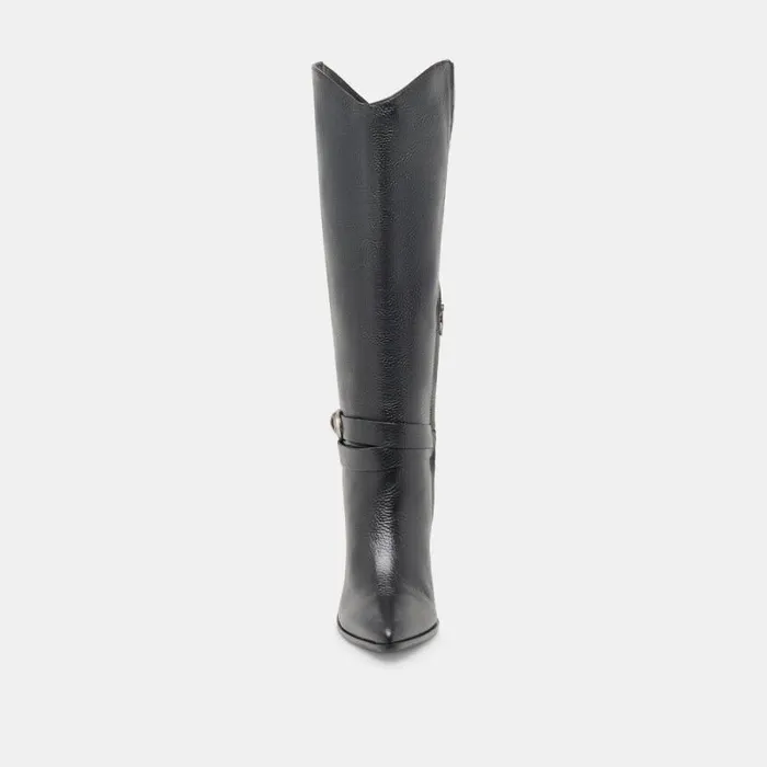 Dolce Vita Tyrone Wide Calf Boots Black Leather Women Boots and Booties