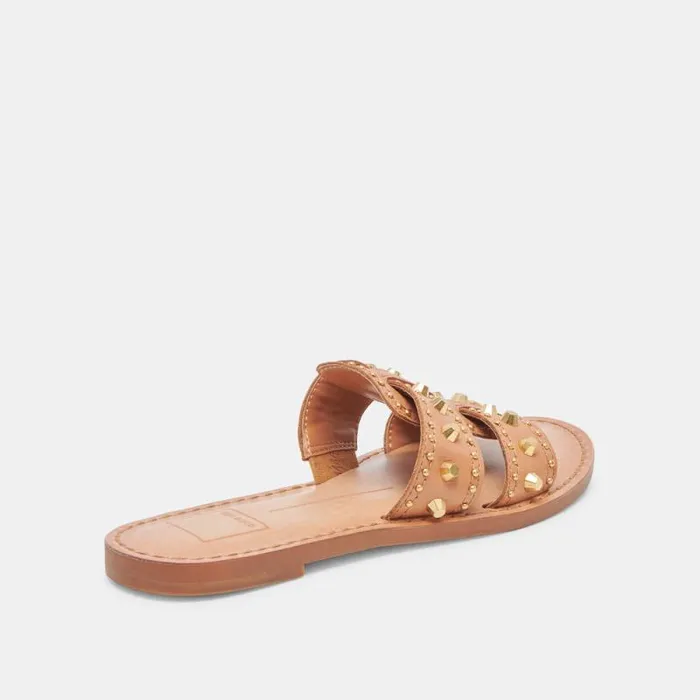 Dolce Vita Wesla Stud Sandals Honey Leather Women Sandals