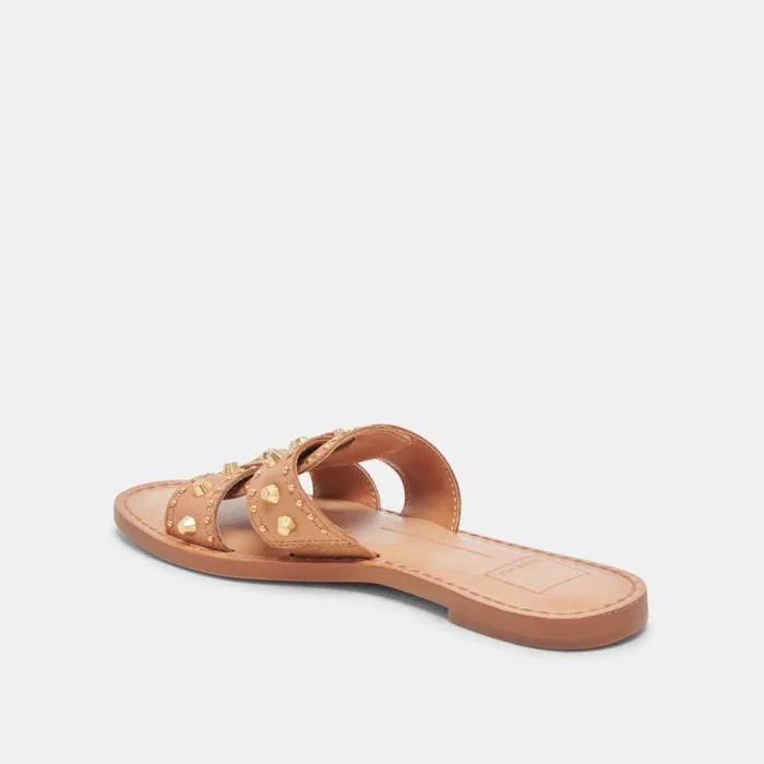 Dolce Vita Wesla Stud Sandals Honey Leather Women Sandals