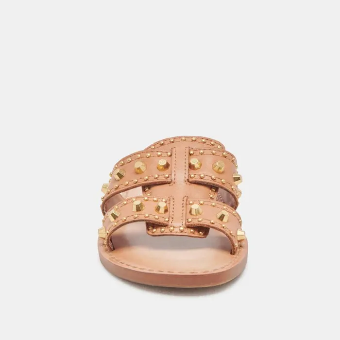 Dolce Vita Wesla Stud Sandals Honey Leather Women Sandals