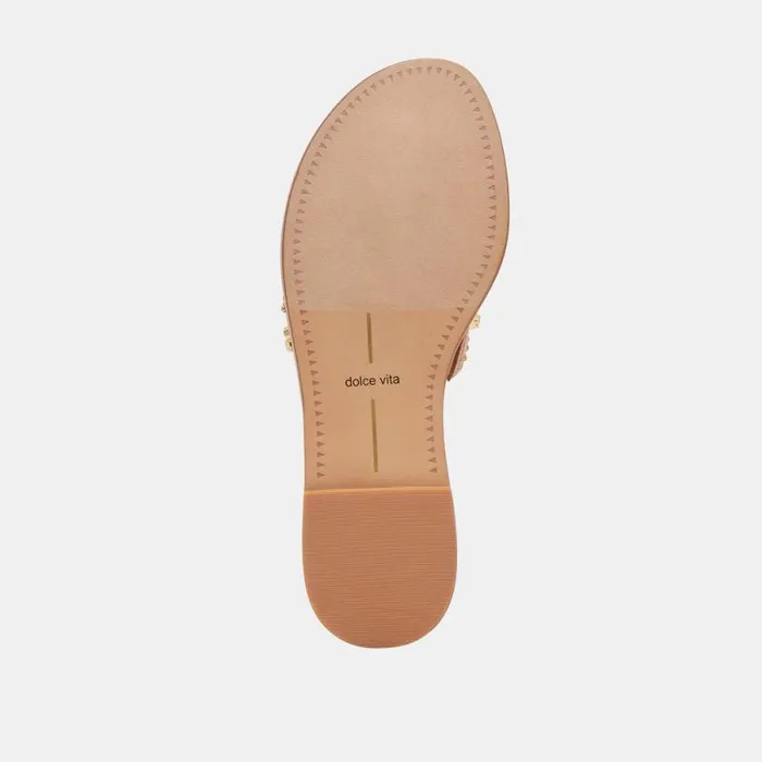Dolce Vita Wesla Stud Sandals Honey Leather Women Sandals