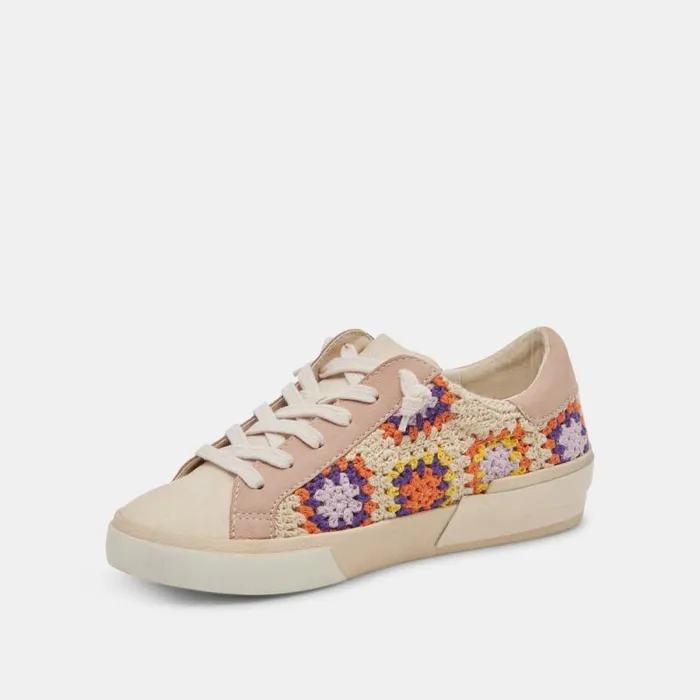Dolce Vita Zina Crochet Sneakers Purple Floral Crochet Women Sneakers