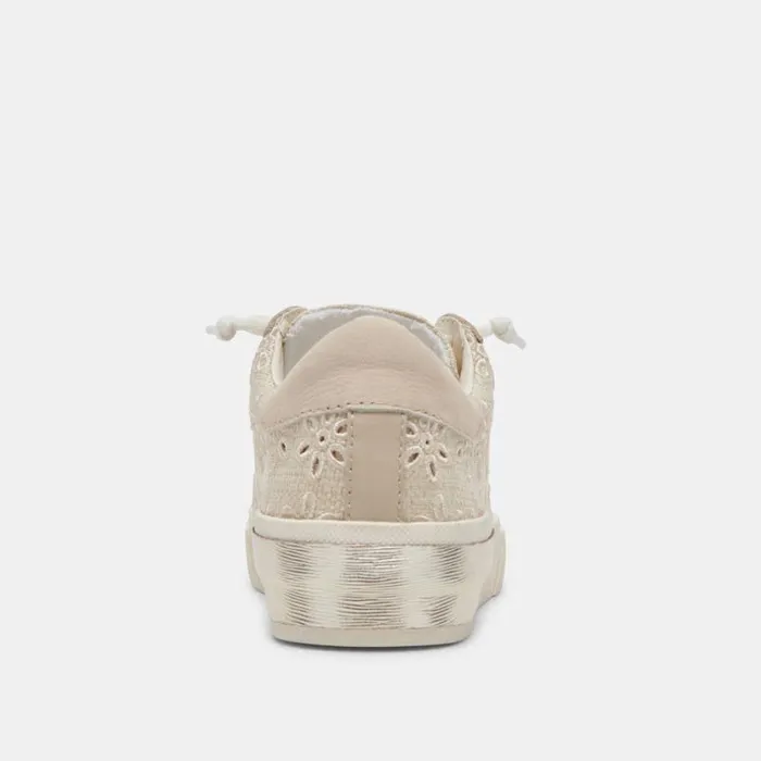 Dolce Vita Zina Sneakers Oatmeal Floral Eyelet Women Sneakers