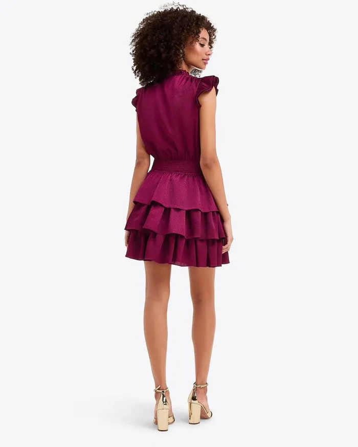 Draper James Books Women Alana Tiered Dress In Hammered Satin