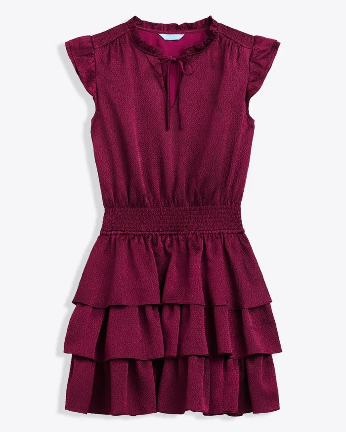 Draper James Books Women Alana Tiered Dress In Hammered Satin