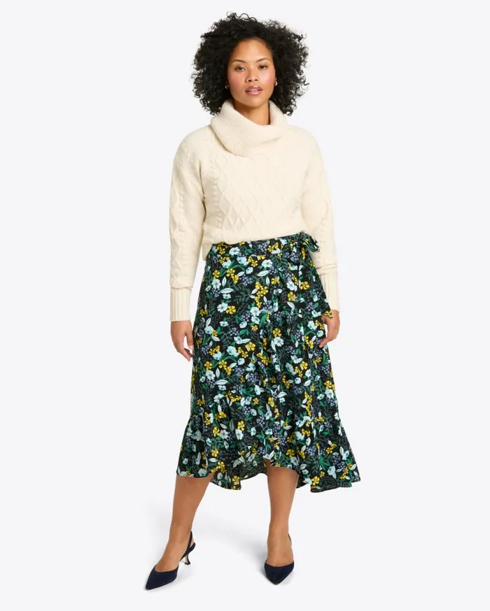 Draper James Bottoms and Skirts Women Tie Waist Wrap Skirt In Jasmine Frost
