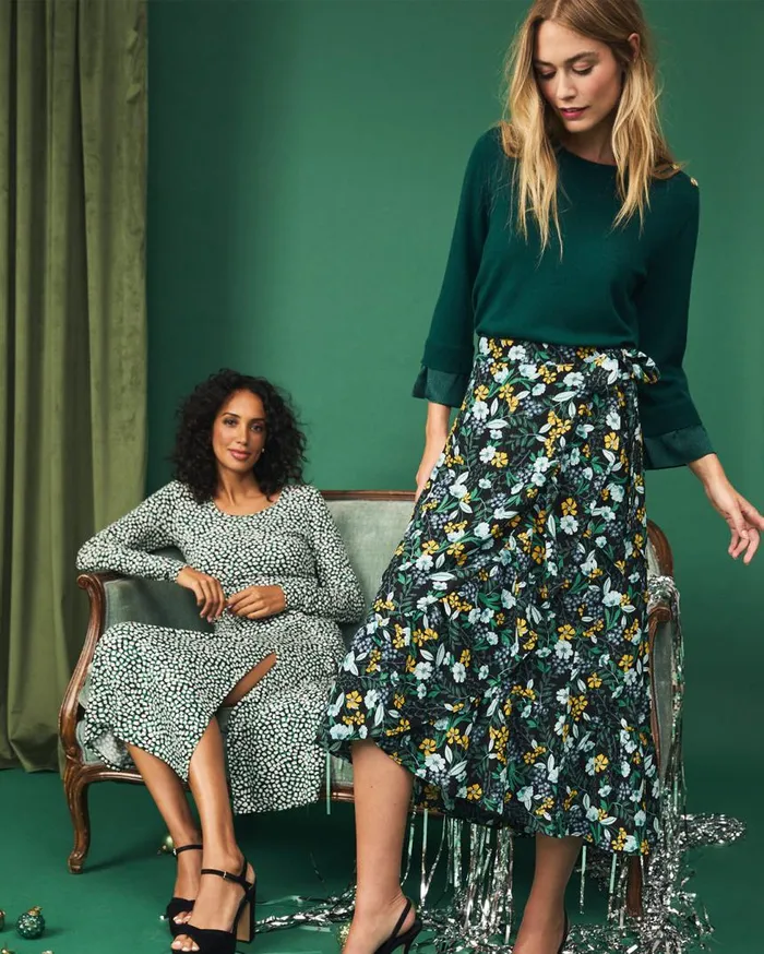 Draper James Bottoms and Skirts Women Tie Waist Wrap Skirt In Jasmine Frost