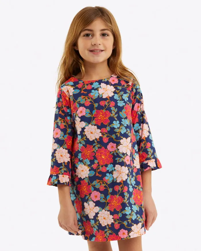 Draper James Dresses Women Girls Ruffle Shift Dress In Stretch Poplin