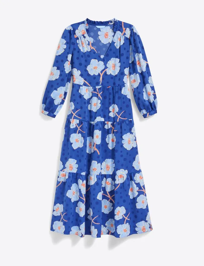Draper James Dresses Women Katie Midi Dress In Printed Dot Jacquard