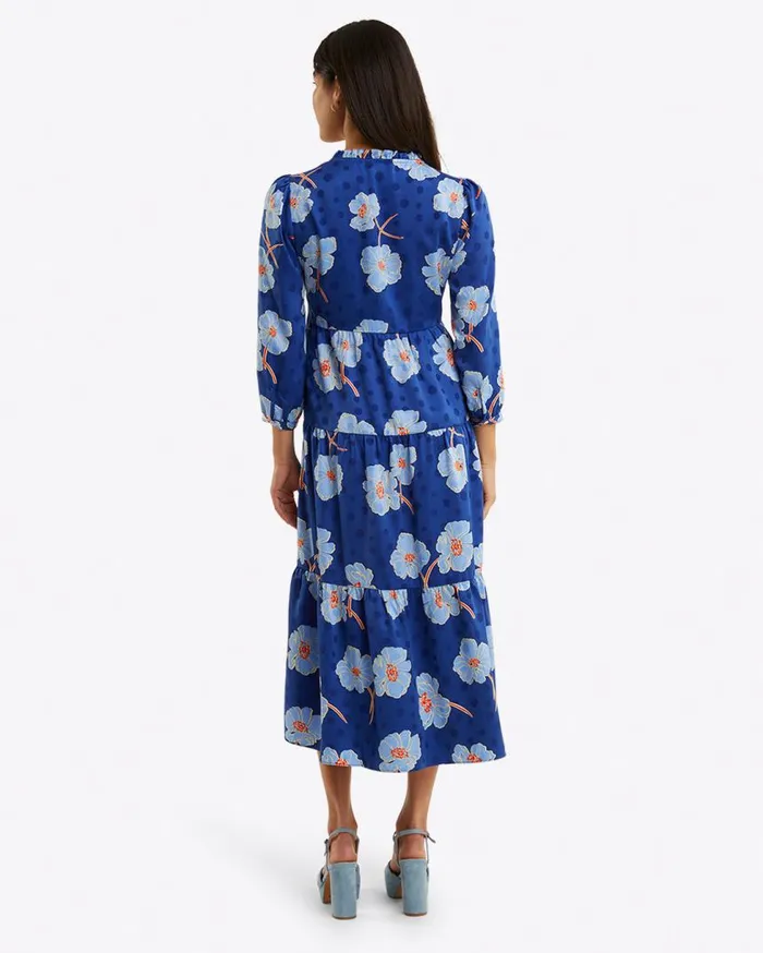 Draper James Dresses Women Katie Midi Dress In Printed Dot Jacquard