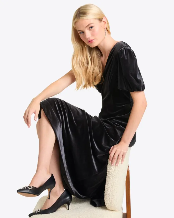 Draper James Extended Sizes Women Vivienne Love Circle Midi Dress In Velvet