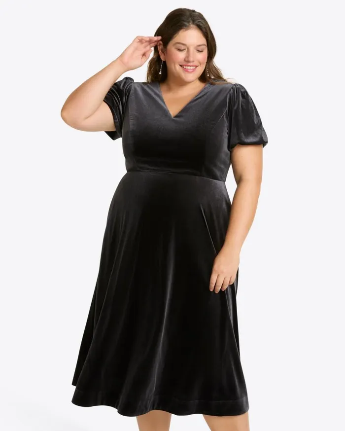 Draper James Extended Sizes Women Vivienne Love Circle Midi Dress In Velvet