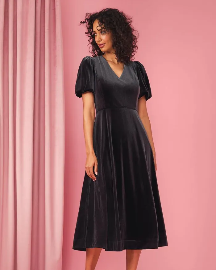 Draper James Extended Sizes Women Vivienne Love Circle Midi Dress In Velvet