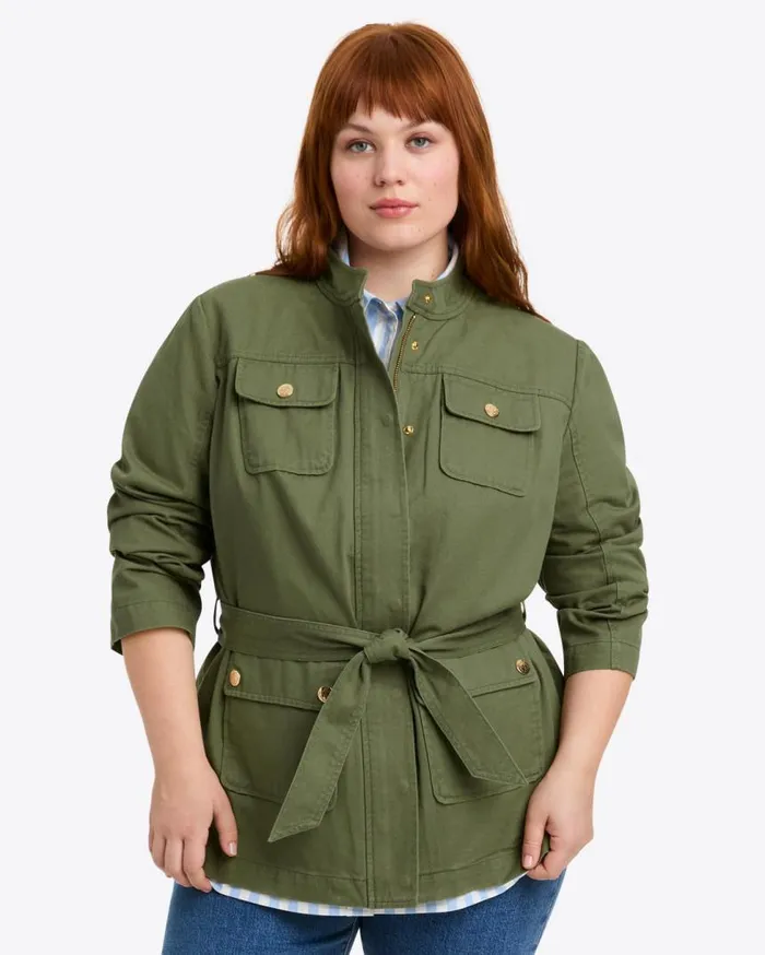 Draper James Jackets and Outerwear Women Field Jacket In Green Twill