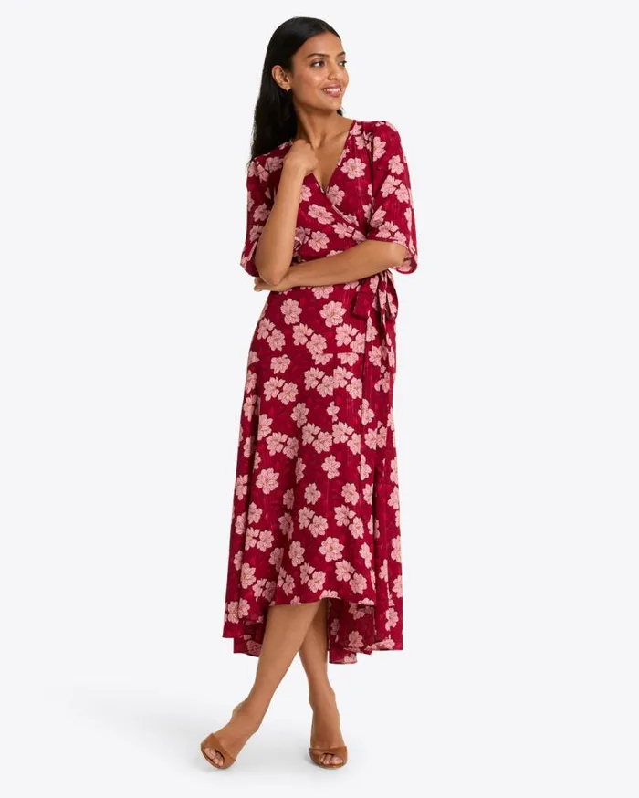 Draper James Midi and Maxi Women Fiona Wrap Midi Dress In Lurex Crepe