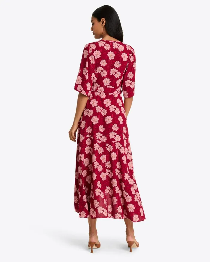Draper James Midi and Maxi Women Fiona Wrap Midi Dress In Lurex Crepe
