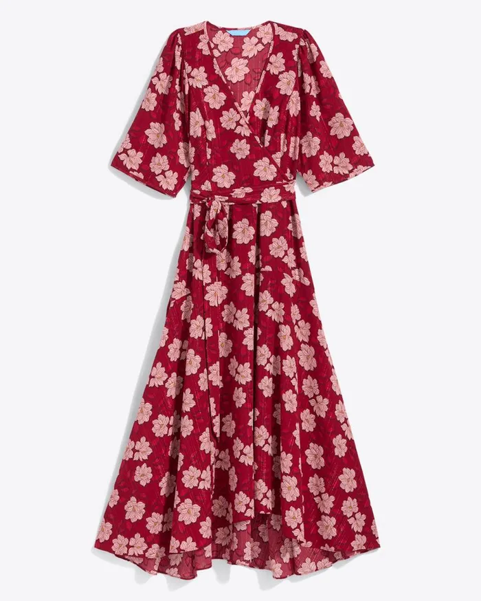 Draper James Midi and Maxi Women Fiona Wrap Midi Dress In Lurex Crepe