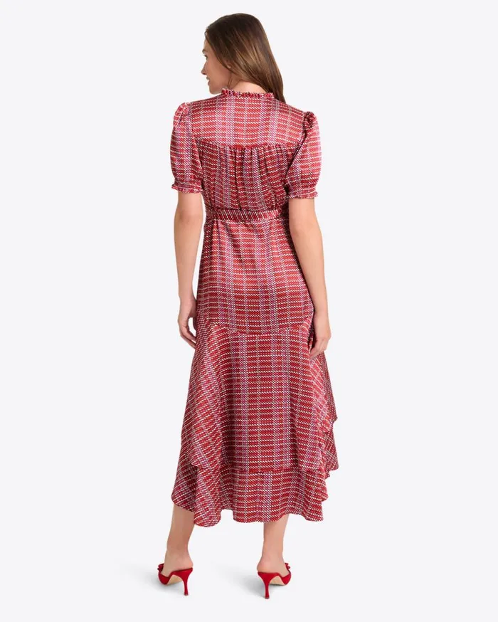 Draper James Midi and Maxi Women Naomi Wrap Dress In Dotted Grid