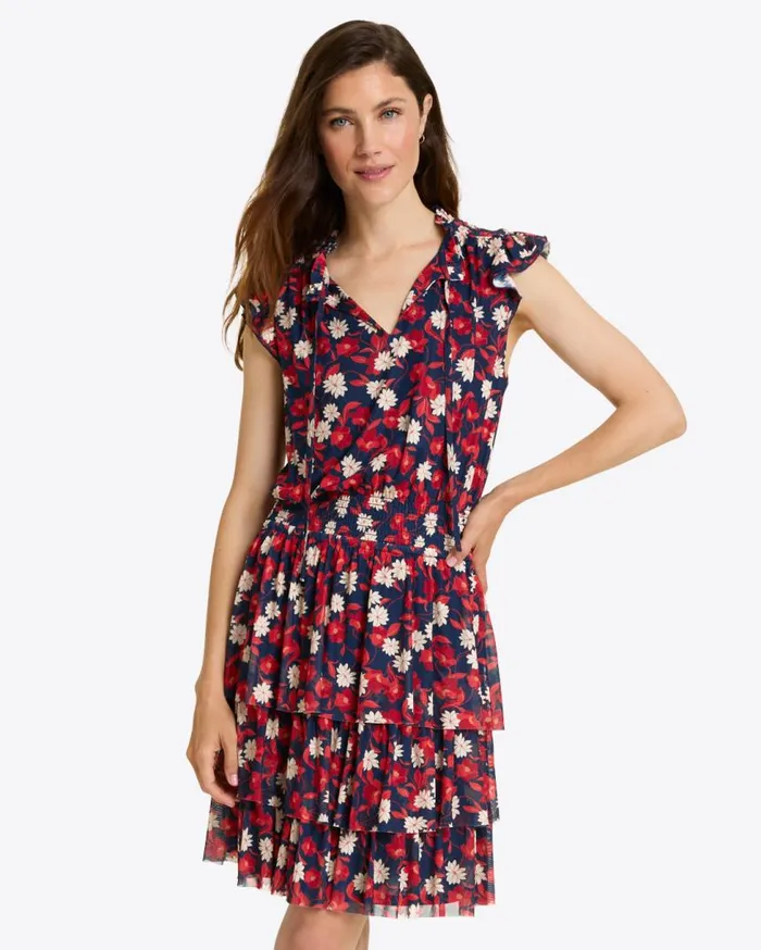 Draper James Mini Women Alana Tiered Dress In Stretch Mesh
