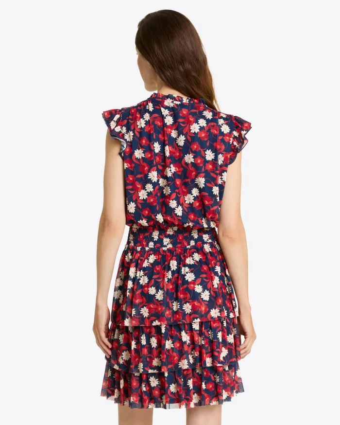 Draper James Mini Women Alana Tiered Dress In Stretch Mesh