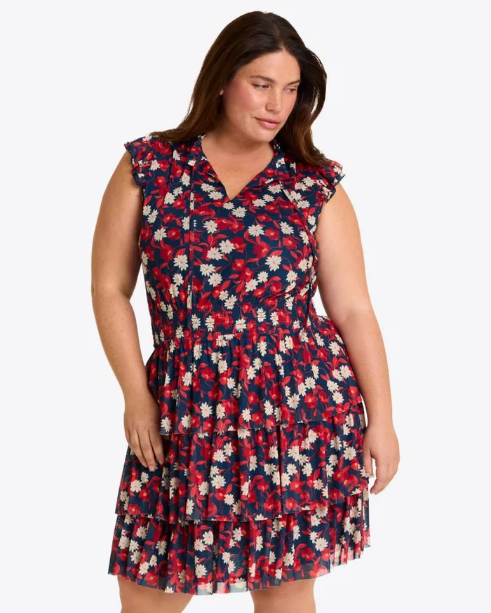 Draper James Mini Women Alana Tiered Dress In Stretch Mesh