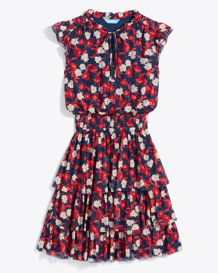 Draper James Mini Women Alana Tiered Dress In Stretch Mesh