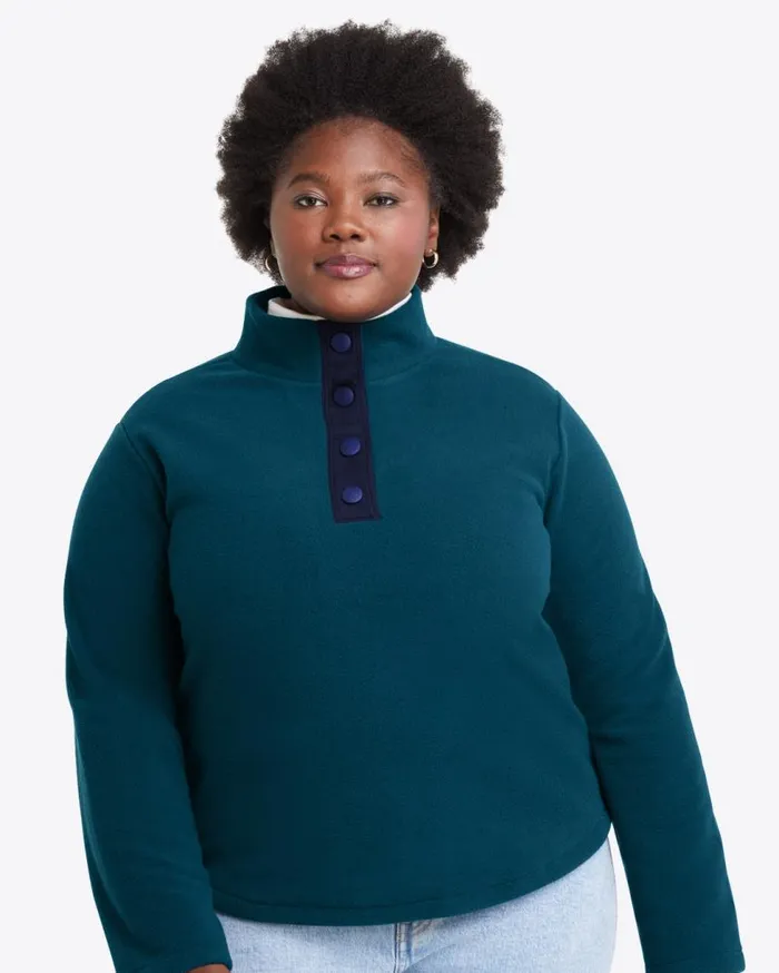 Draper James Sweaters Women Turtleneck Pullover Fleece In Teal