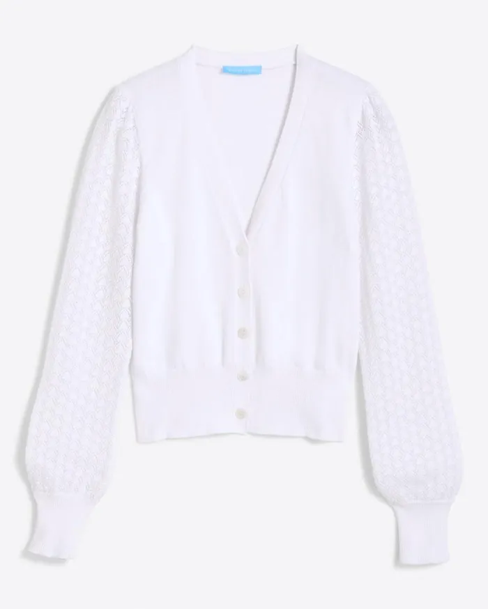 Draper James Tops Women Button Front Cardigan In White