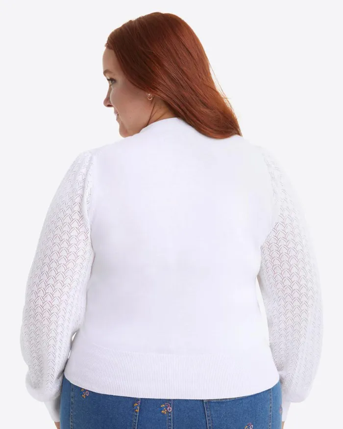 Draper James Tops Women Button Front Cardigan In White