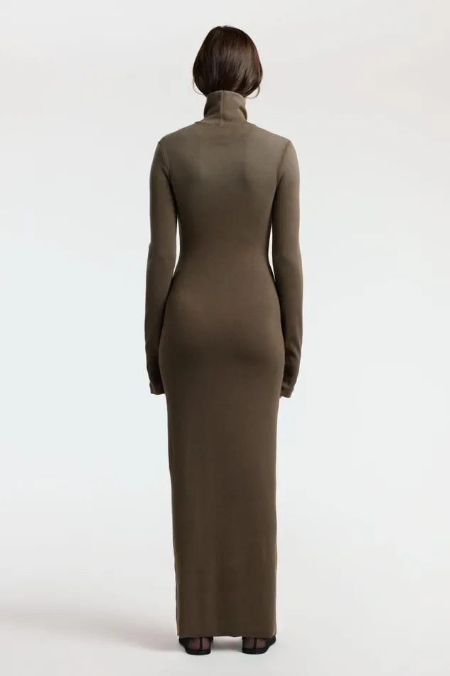 Dresses Skirts Women COTTON CITIZEN Verona Turtleneck Maxi Dress Fossil Cast Dresses Skirts Women COTTON CITIZEN Verona Turtleneck Maxi Dress Fossil Cast