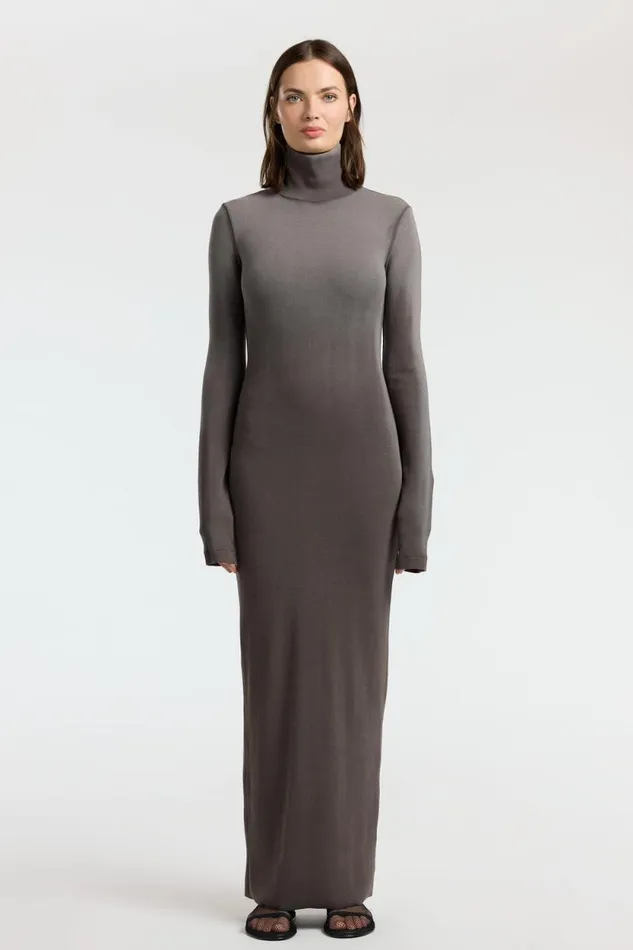 Dresses Skirts Women COTTON CITIZEN Verona Turtleneck Maxi Dress Stone Cast