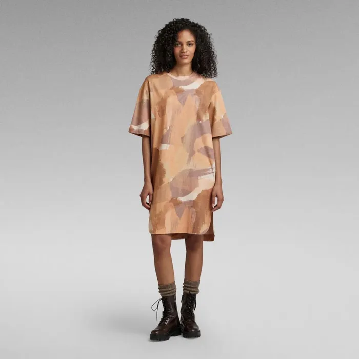 Dresses Women GStar RAW Boxy U Tee Allover Dress Amphora Watercolor Camo