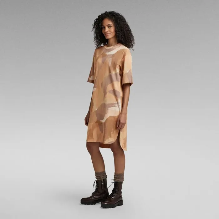 Dresses Women GStar RAW Boxy U Tee Allover Dress Amphora Watercolor Camo