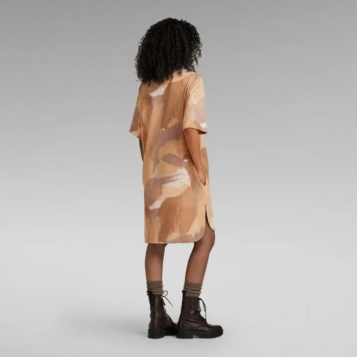 Dresses Women GStar RAW Boxy U Tee Allover Dress Amphora Watercolor Camo