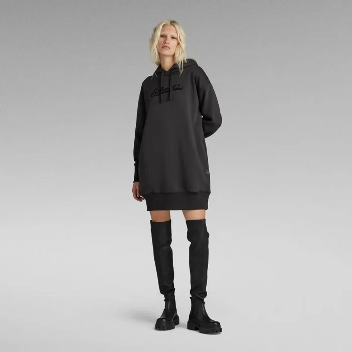 Dresses Women GStar RAW Flock Hooded Sweat Dress Dark Black
